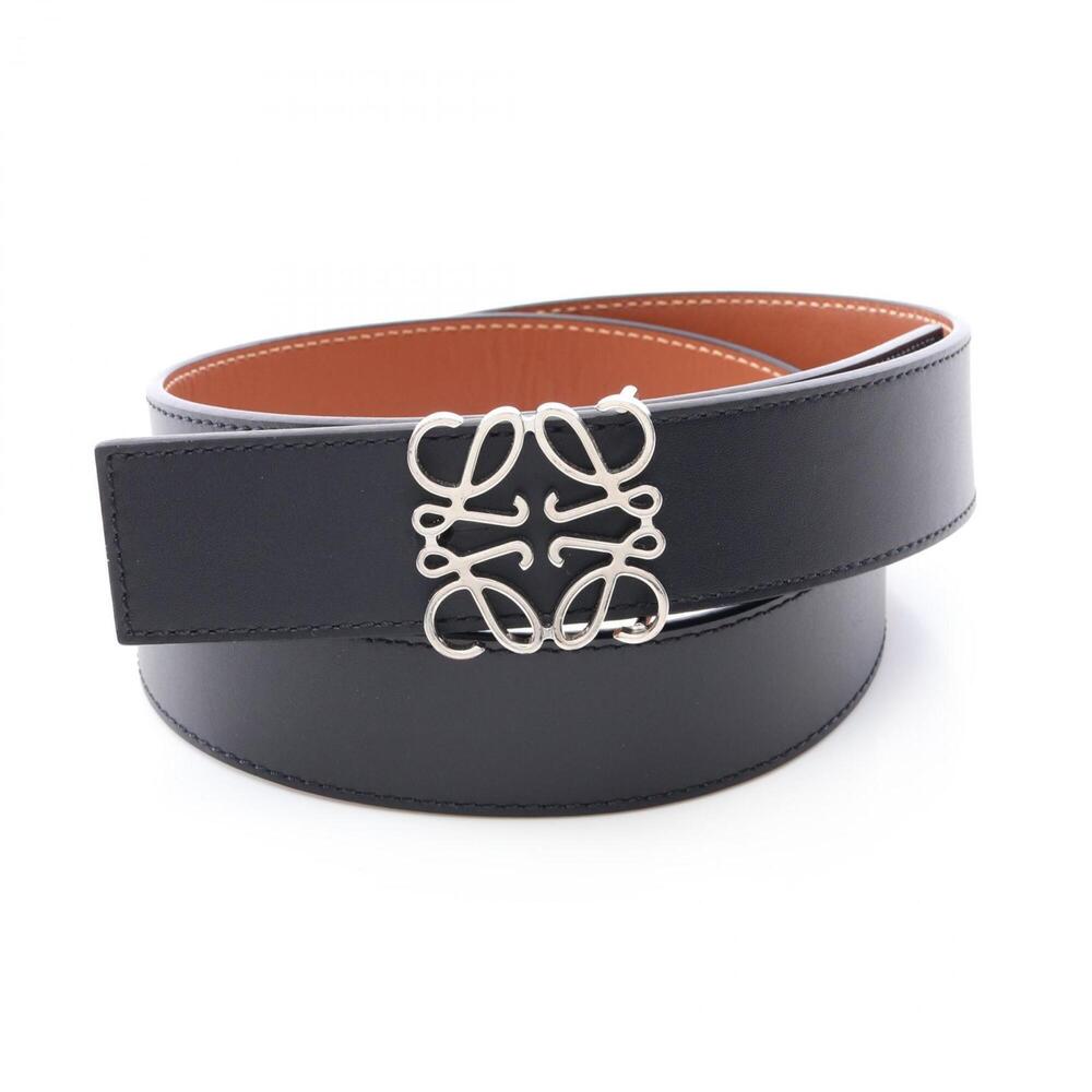 Loewe Anagram Reversible Leather Belt for Women (Black/Brown)